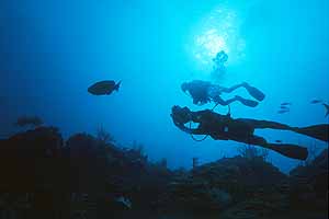 Looking up from Fish Den.